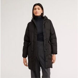 Everlane Black Puffer Jacket with Hood